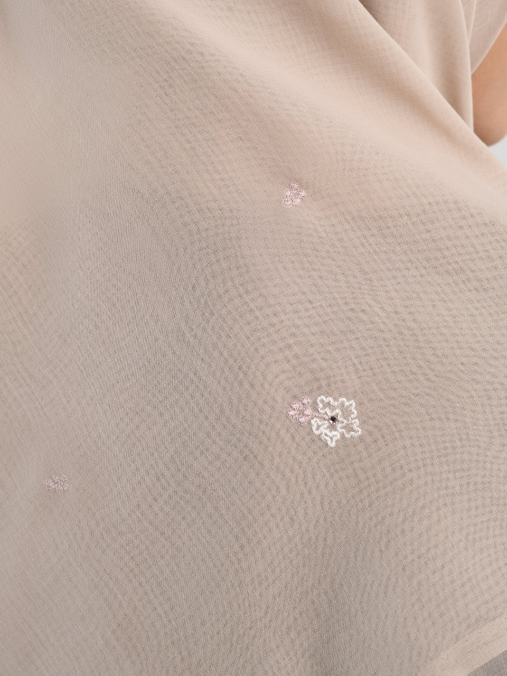 Kenna Embroidery - Hijab Segiempat Bordir Bunga Crystal