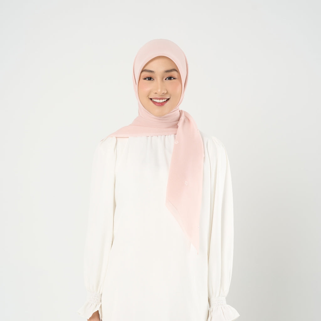 Ayara Embroidery - Hijab Segiempat Bordir Bunga Crystal