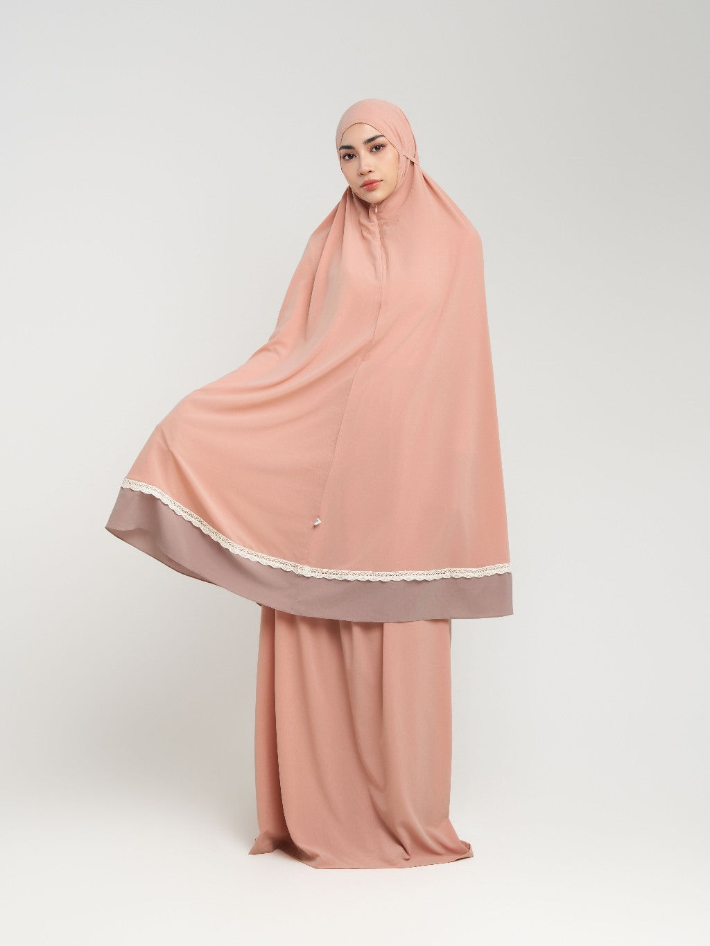 Samara Lace 2 tone Prayer Set - Mukena Travel Premium