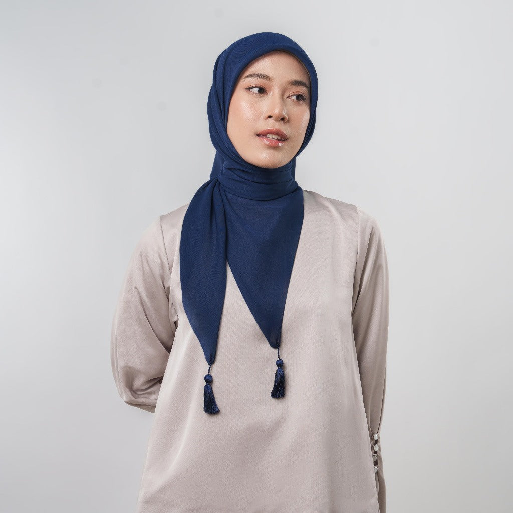 Restock Colors Plain Tassel - Hijab Segiempat Paris Jepang Premium Ronce 115 x 115 cm