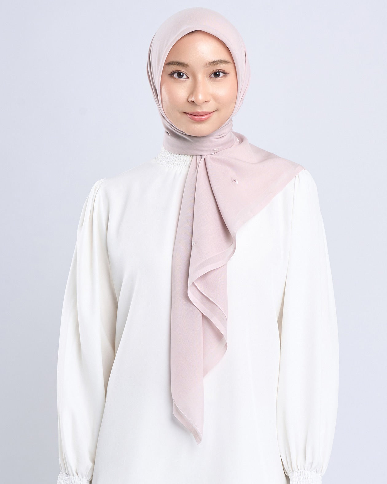 Zyra Embroidery - Hijab Segiempat Bordir Bunga