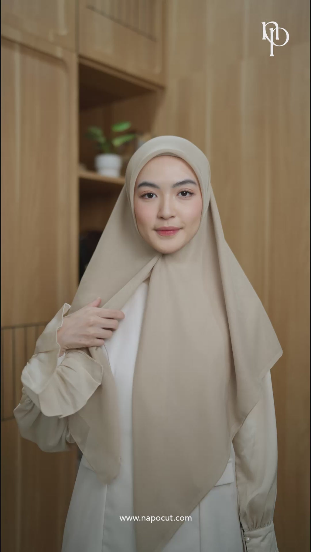 Plain Paris - Hijab Segiempat Paris Jepang Premium Brown and Cream Series