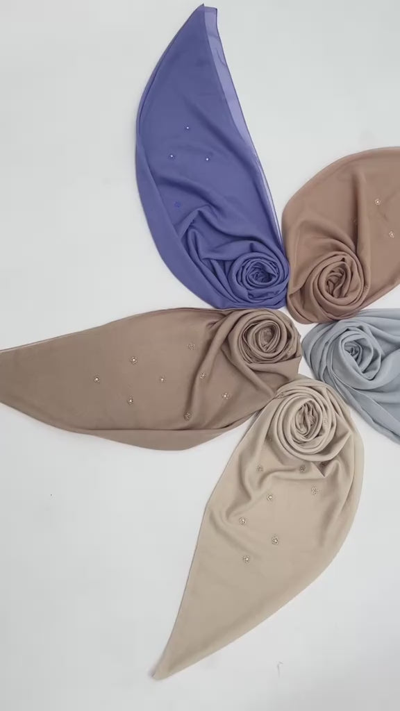Melati Embroidery - Hijab Segiempat Bordir Bunga Swarovski